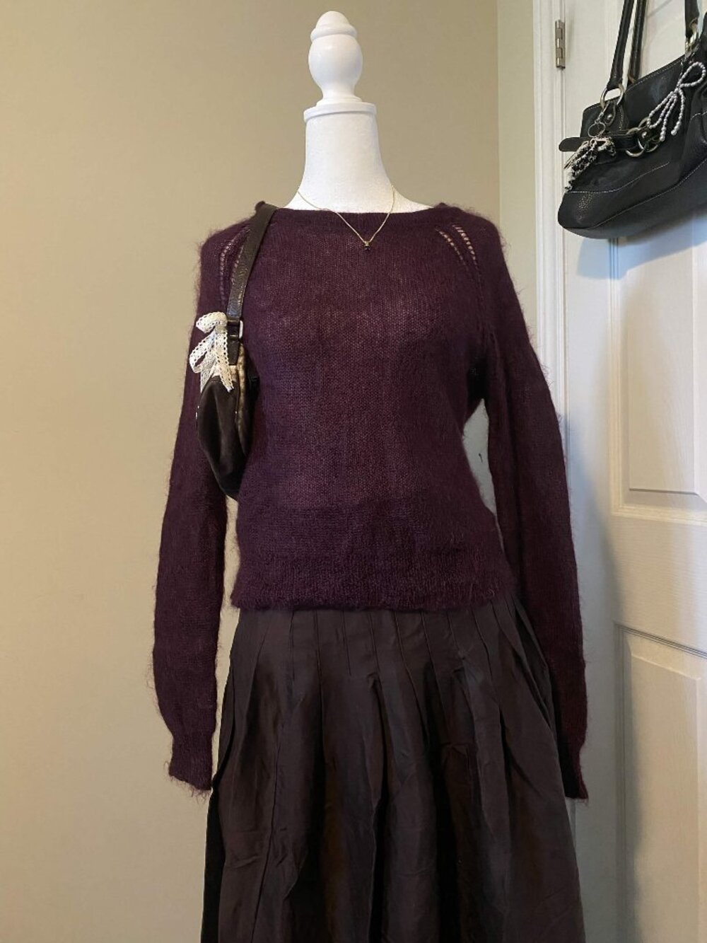 Banana Republic Mohair Wool Plum Burgundy Sweater
